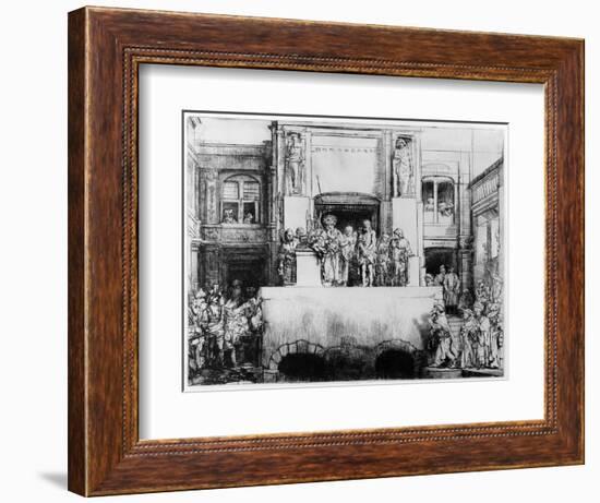 Christ Presented to the People, 1655 (Drypoint)-Rembrandt van Rijn-Framed Giclee Print