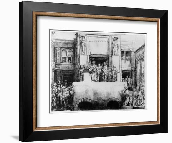 Christ Presented to the People, 1655 (Drypoint)-Rembrandt van Rijn-Framed Giclee Print