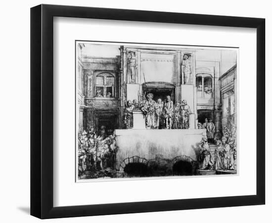 Christ Presented to the People, 1655 (Drypoint)-Rembrandt van Rijn-Framed Giclee Print