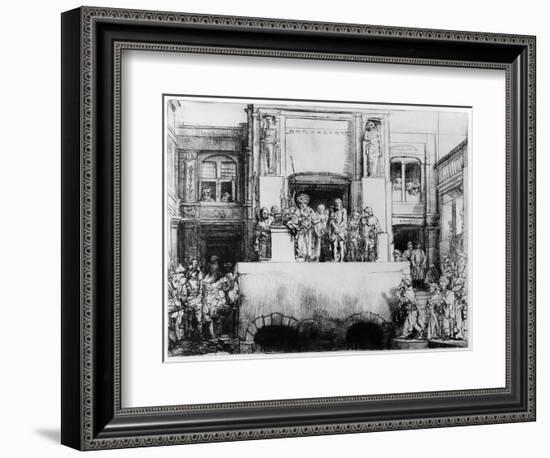 Christ Presented to the People, 1655 (Drypoint)-Rembrandt van Rijn-Framed Giclee Print