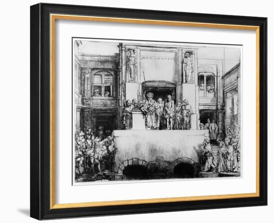 Christ Presented to the People, 1655 (Drypoint)-Rembrandt van Rijn-Framed Giclee Print