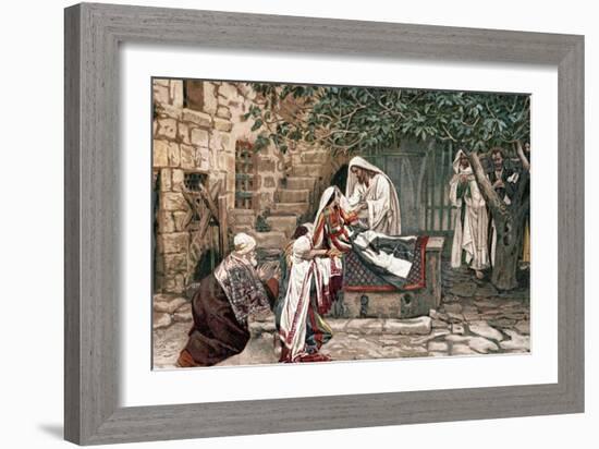 Christ Raising the Daughter of Jairus, Governor of the Synagogue, from the Dead, 1897-James Jacques Joseph Tissot-Framed Giclee Print