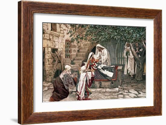 Christ Raising the Daughter of Jairus, Governor of the Synagogue, from the Dead, 1897-James Jacques Joseph Tissot-Framed Giclee Print