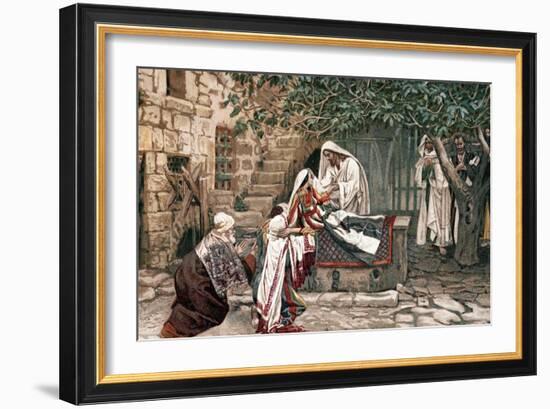 Christ Raising the Daughter of Jairus, Governor of the Synagogue, from the Dead, 1897-James Jacques Joseph Tissot-Framed Giclee Print