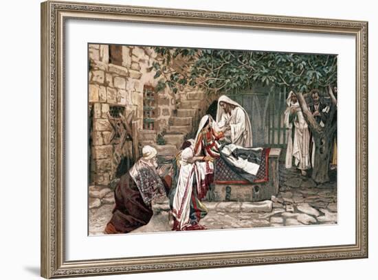 Christ Raising the Daughter of Jairus, Governor of the Synagogue, from the Dead, 1897-James Jacques Joseph Tissot-Framed Giclee Print