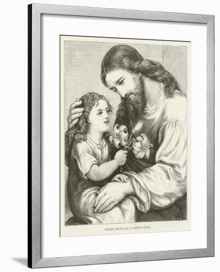 Christ Receiving a Child-null-Framed Giclee Print