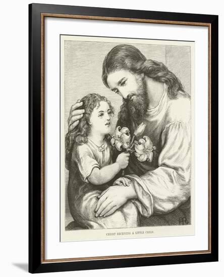 Christ Receiving a Child-null-Framed Giclee Print