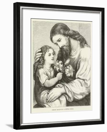 Christ Receiving a Child-null-Framed Giclee Print