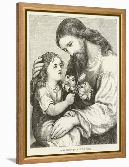 Christ Receiving a Child-null-Framed Premier Image Canvas