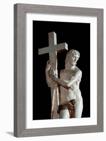 Christ Redeemer with the Cross, Detail (Marble Sculpture, 1519-1520)-Michelangelo Buonarroti-Framed Giclee Print