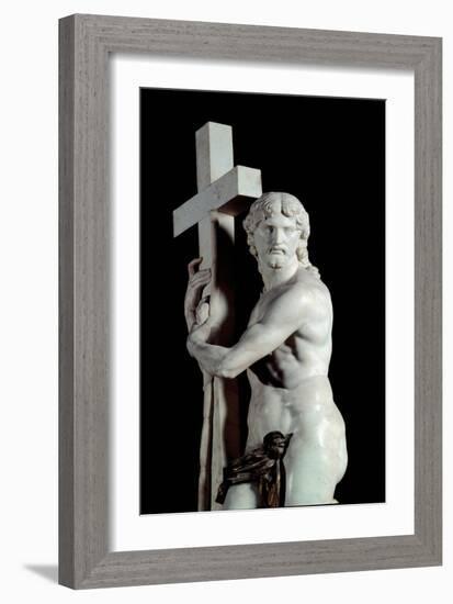 Christ Redeemer with the Cross, Detail (Marble Sculpture, 1519-1520)-Michelangelo Buonarroti-Framed Giclee Print