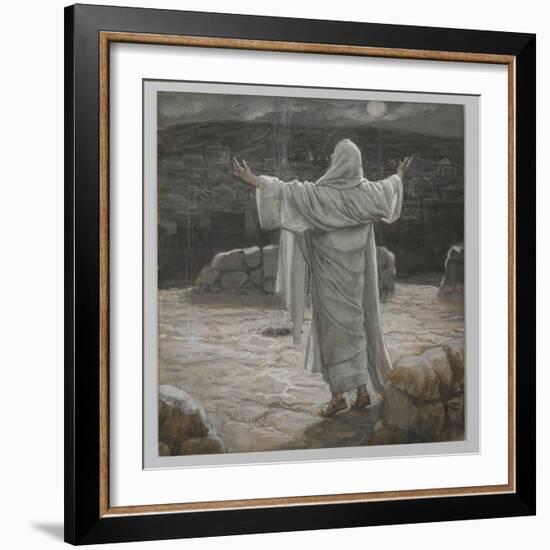 Christ Retreats to the Mountain at Night-James Tissot-Framed Giclee Print