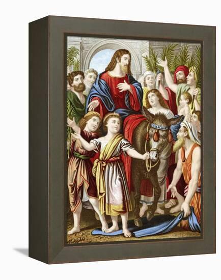 Christ Riding into Jerusalem on an Ass, C1860-null-Framed Premier Image Canvas