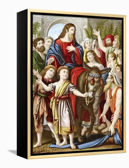 Christ Riding into Jerusalem on an Ass, C1860-null-Framed Premier Image Canvas