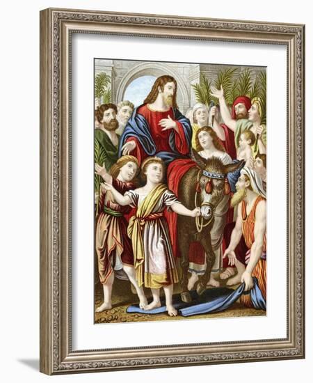 Christ Riding into Jerusalem on an Ass, C1860-null-Framed Giclee Print