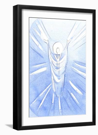 Christ, Risen and Glorious, is Really Present in the Blessed Sacrament. Robed as a Priest, He Prays-Elizabeth Wang-Framed Giclee Print