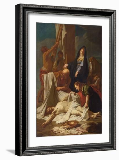 Christ's Descent from the Cross (Oil on Canvas)-Jean-Baptiste Jouvenet-Framed Giclee Print