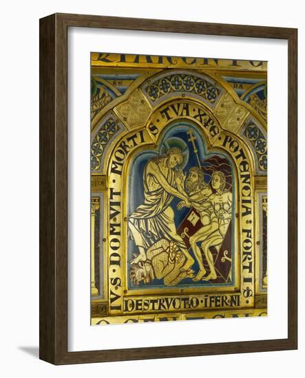 Christ's Descent into Hell, Enamel, Verdun Altar, Begun 1181-Nicholas of Verdun-Framed Giclee Print