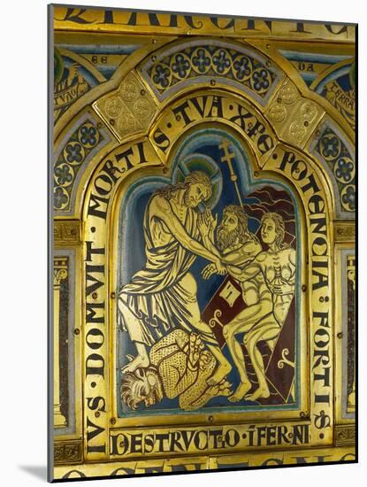 Christ's Descent into Hell, Enamel, Verdun Altar, Begun 1181-Nicholas of Verdun-Mounted Giclee Print