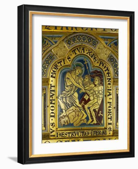 Christ's Descent into Hell, Enamel, Verdun Altar, Begun 1181-Nicholas of Verdun-Framed Giclee Print