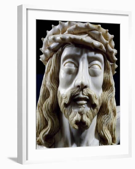 Christ's Face, Detail from an Ivory Crucifix Found on Board-null-Framed Giclee Print