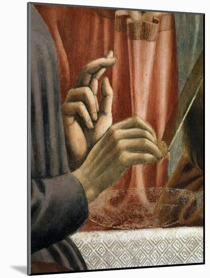Christ's Hand Blessing, Judas' Hand Holding Bread, from the Last Supper, Fresco C.1444-50 (Detail)-Andrea Del Castagno-Mounted Giclee Print