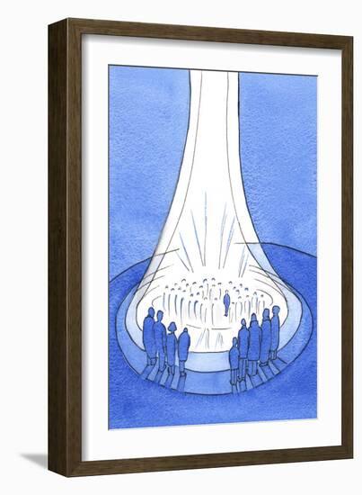 Christ's Sacrifice - Offered from on Earth - is like a Beacon of Light before Heaven, 2002 (W/C on-Elizabeth Wang-Framed Giclee Print