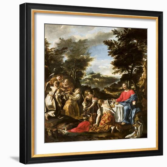 Christ Served by Angels, C.1650-1700-null-Framed Giclee Print