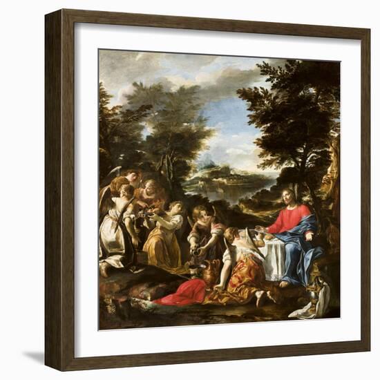 Christ Served by Angels, C.1695-Sebastiano Ricci-Framed Giclee Print