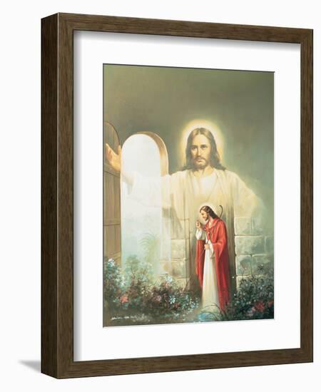 Christ Showing the Way-unknown Bo-Framed Art Print