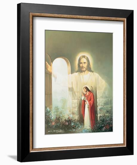 Christ Showing the Way-unknown Bo-Framed Art Print