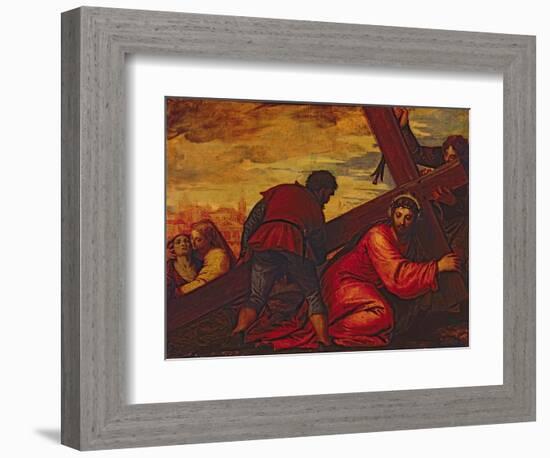 Christ Sinking under the Weight of the Cross-Paolo Veronese-Framed Giclee Print