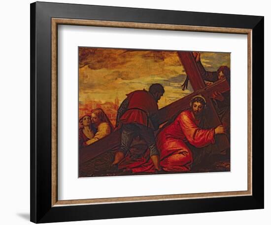 Christ Sinking under the Weight of the Cross-Paolo Veronese-Framed Giclee Print
