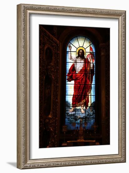 Christ, Stained Glass, St Isaac's Cathedral, St Petersburg, Russia, 2011-Sheldon Marshall-Framed Photographic Print