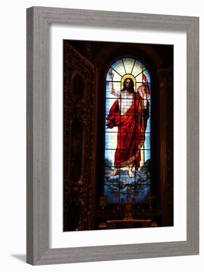 Christ, Stained Glass, St Isaac's Cathedral, St Petersburg, Russia, 2011-Sheldon Marshall-Framed Photographic Print