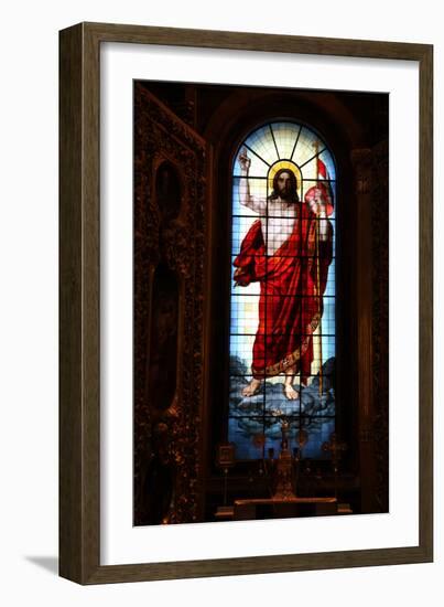 Christ, Stained Glass, St Isaac's Cathedral, St Petersburg, Russia, 2011-Sheldon Marshall-Framed Photographic Print