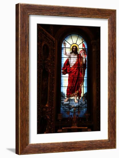 Christ, Stained Glass, St Isaac's Cathedral, St Petersburg, Russia, 2011-Sheldon Marshall-Framed Photographic Print