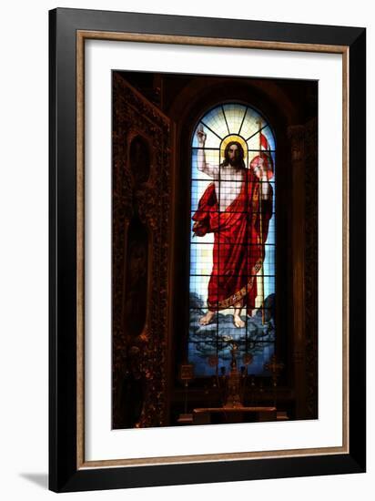 Christ, Stained Glass, St Isaac's Cathedral, St Petersburg, Russia, 2011-Sheldon Marshall-Framed Photographic Print