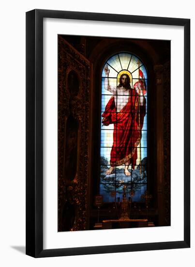 Christ, Stained Glass, St Isaac's Cathedral, St Petersburg, Russia, 2011-Sheldon Marshall-Framed Photographic Print