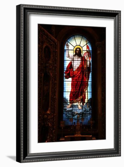 Christ, Stained Glass, St Isaac's Cathedral, St Petersburg, Russia, 2011-Sheldon Marshall-Framed Photographic Print