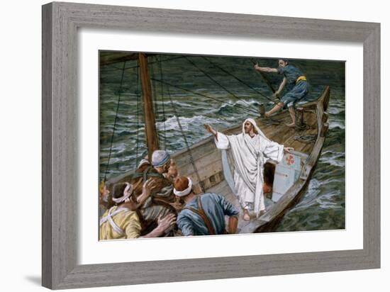 Christ Stilling the Tempest, Illustration for 'The Life of Christ', C.1886-94-James Tissot-Framed Giclee Print