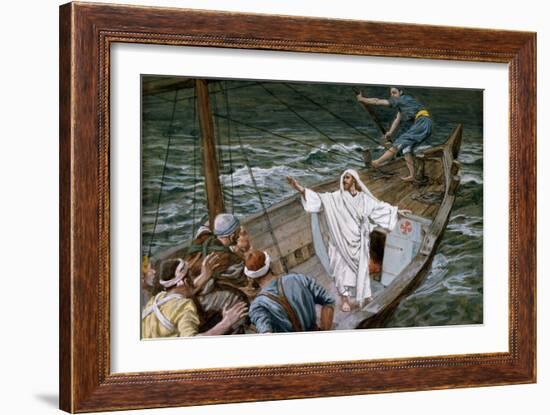 Christ Stilling the Tempest, Illustration for 'The Life of Christ', C.1886-94-James Tissot-Framed Giclee Print