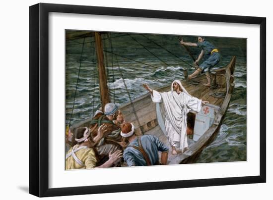 Christ Stilling the Tempest, Illustration for 'The Life of Christ', C.1886-94-James Tissot-Framed Giclee Print