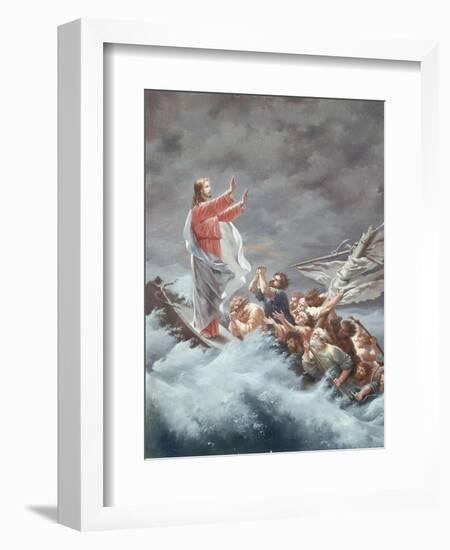 Christ Stilling the Tempest-Christian W. E. Dietrich-Framed Premium Giclee Print