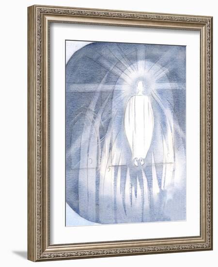 Christ Stood before the Tabernacle, Surrounded by Adoring Angels., 2000 (W/C on Paper)-Elizabeth Wang-Framed Giclee Print