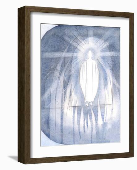 Christ Stood before the Tabernacle, Surrounded by Adoring Angels., 2000 (W/C on Paper)-Elizabeth Wang-Framed Giclee Print