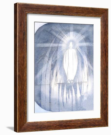 Christ Stood before the Tabernacle, Surrounded by Adoring Angels., 2000 (W/C on Paper)-Elizabeth Wang-Framed Giclee Print