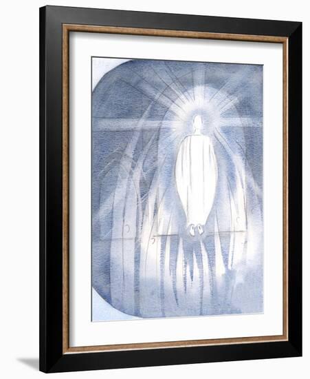 Christ Stood before the Tabernacle, Surrounded by Adoring Angels., 2000 (W/C on Paper)-Elizabeth Wang-Framed Giclee Print