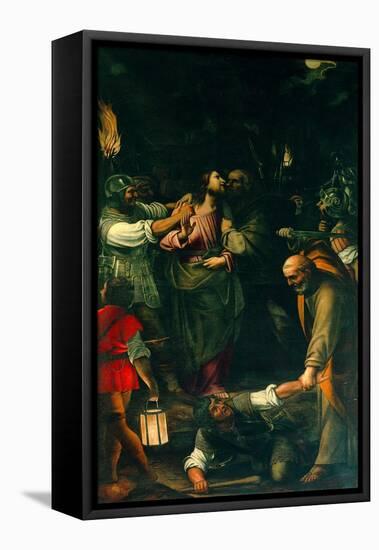 Christ Taken Prisoner-Duccio di Buoninsegna-Framed Premier Image Canvas