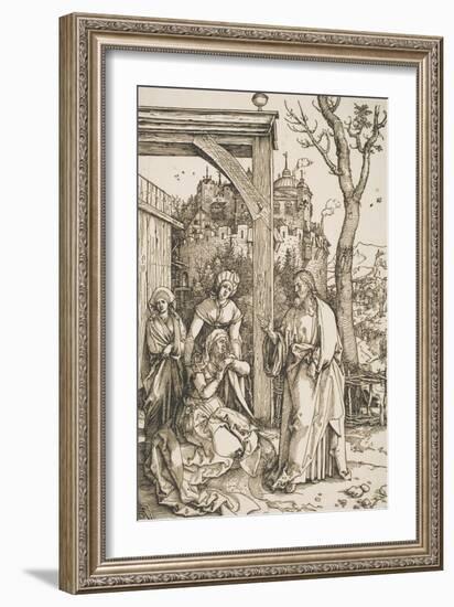 Christ Taking Leave of His Mother, from the Series "The Life of the Virgin", C.1504-05-Albrecht Dürer-Framed Giclee Print